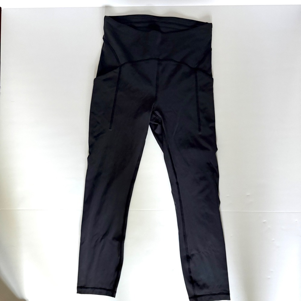 Lululemon fast and free high rise black leggings, 25" inseam, size 6